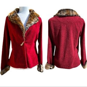True Grit Jacket Sweater With Faux Fur